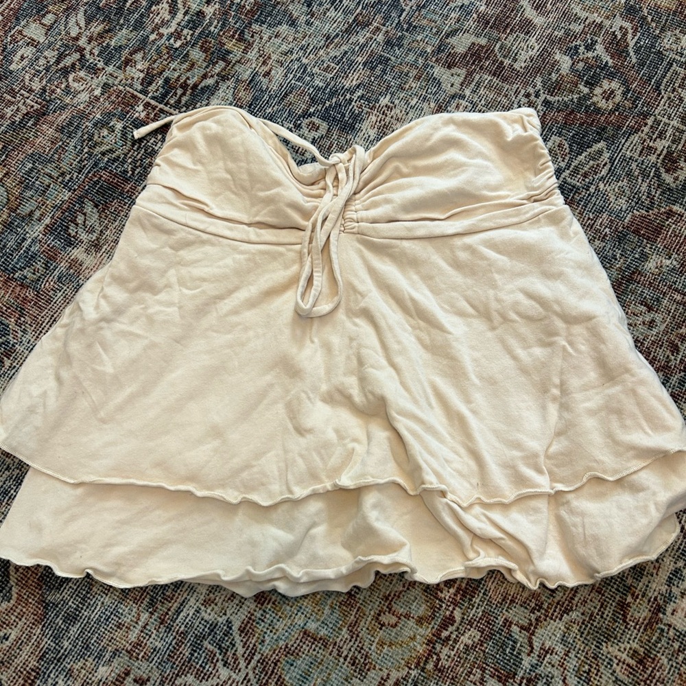 Girls Cream Skirt Stretchy